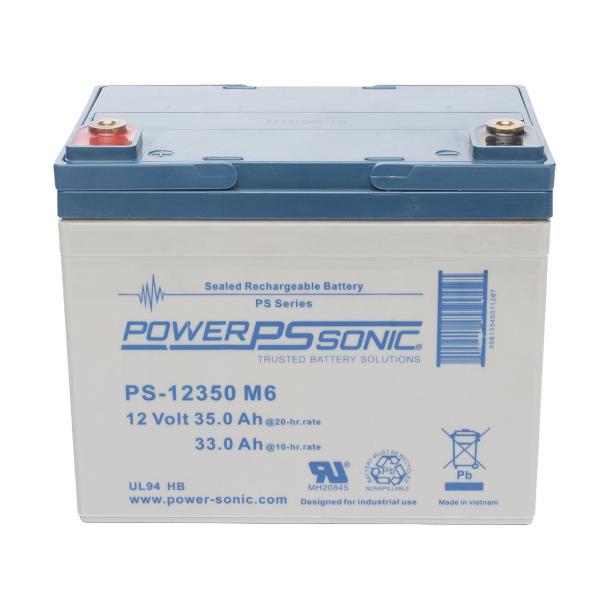 Batería 12V, 35AH, Para Respaldo, Tecnologías AGM/VRLA, 5 Años Vida Útil, Terminales M6, Reconocida UL