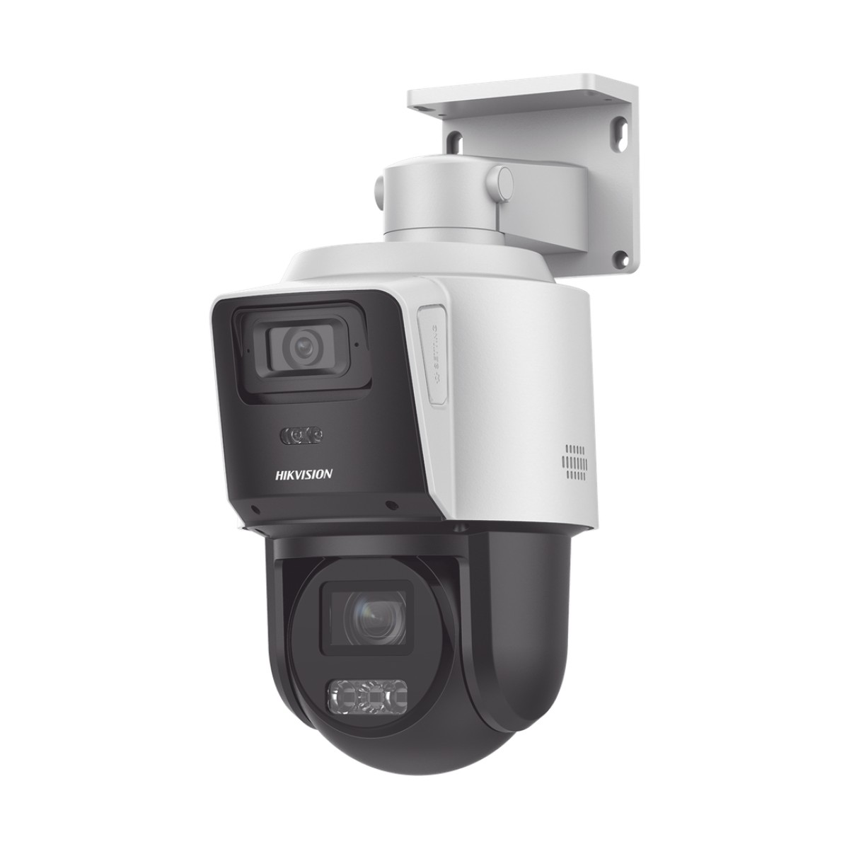 [TandemVu] PTZ IP 4 Megapixel con Cámara Panorámica 4 Megapixel / 4X Zoom / Dual Light (40 mts IR + 30 mts Luz Blanca) / ACUSENSE / IP66  / PoE+ / Audio de Dos Vías / Micro SD / Incluye Base para Techo o Pared