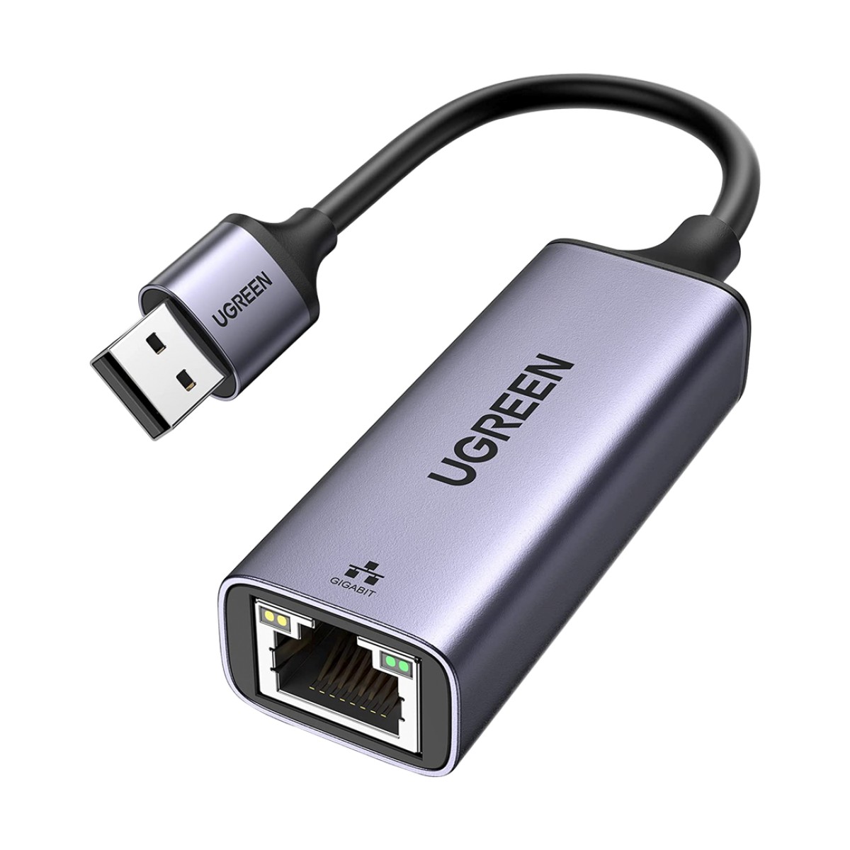 Adaptador de Red USB-A 3.0 a RJ45 /Admite 10/100/1000 Mbps / Caja de Aluminio / Longitud del cable 10 cm