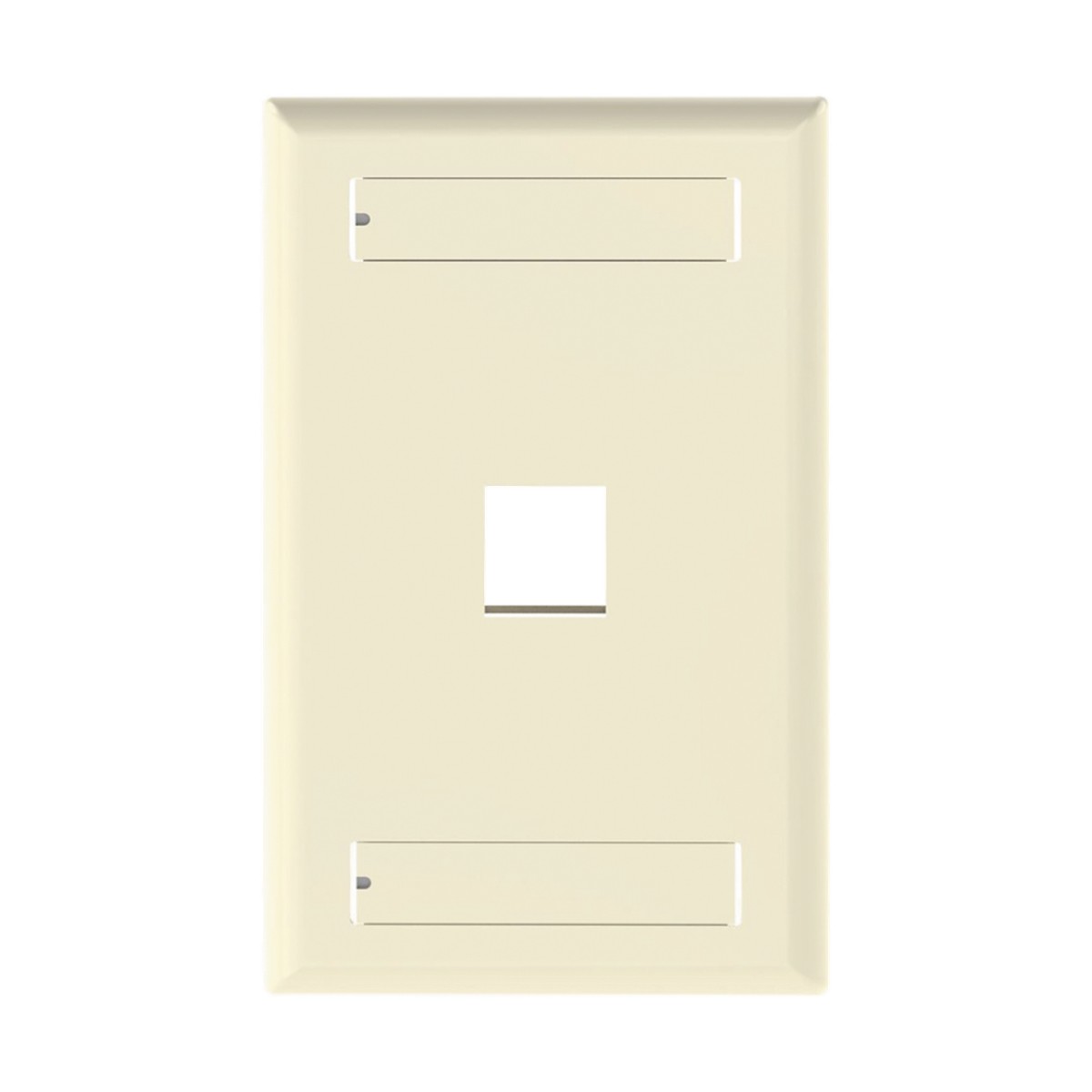 Placa de Pared Vertical, Salida Para 1 Puerto Keystone, Con Espacios Para Etiquetas, Color Marfil