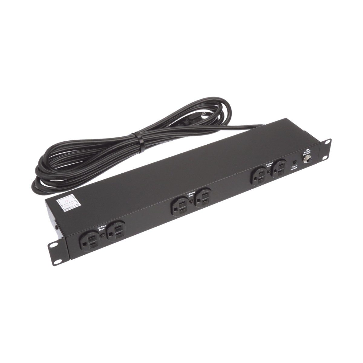 PDU Básico de Montaje en Rack, Con 6 Salidas Frontales NEMA 5-15R,  Enchufe de Entrada NEMA 5-15P, de 19in, 1UR, 15 Amp, 120 Vca