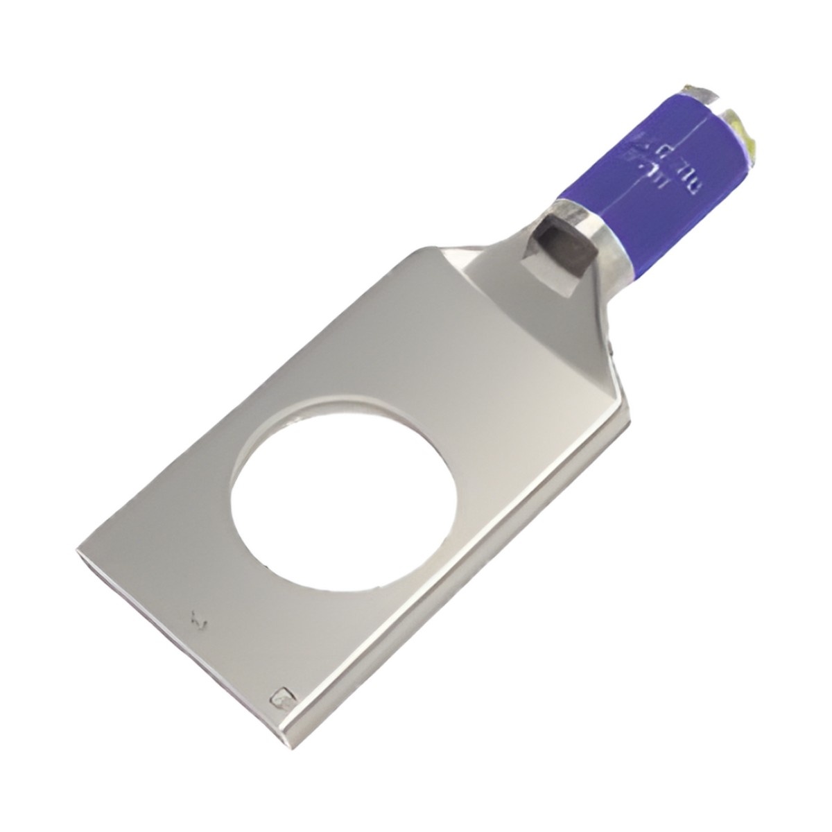 Zapata Terminal de Compresión de Cañón Corto para Tornillo de 3/8" y Calibre 6 AWG.