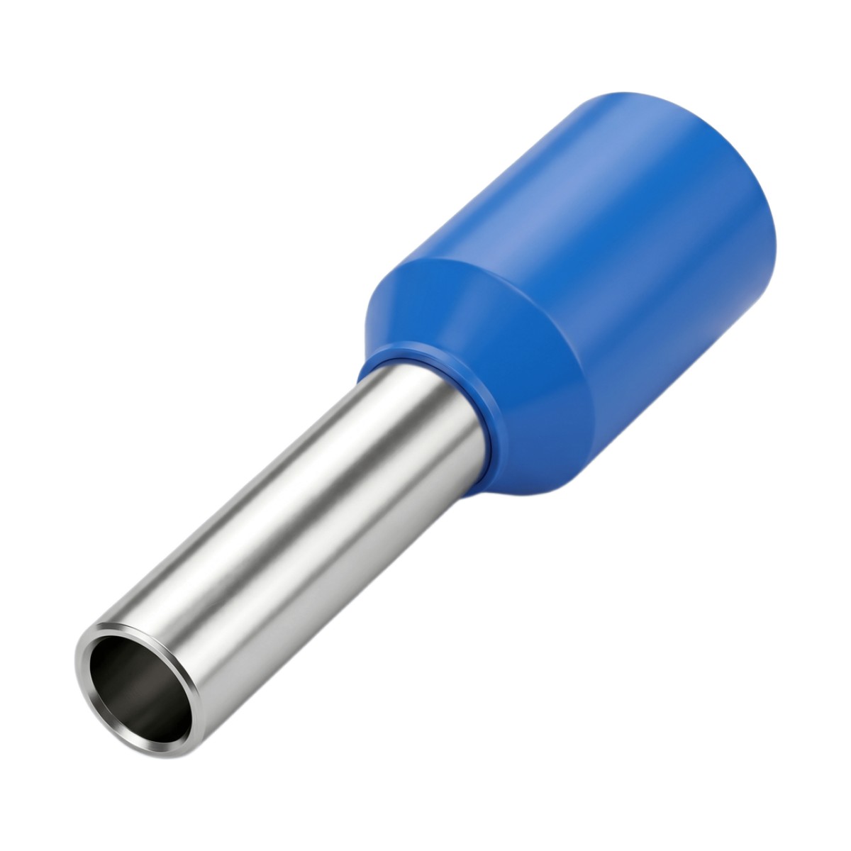Conector Ferrule | 14AWG | 2.5mm²  | Conductor Latón Estañado  | Aislamiento PVC Azúl | 25 Piezas por Bolsa