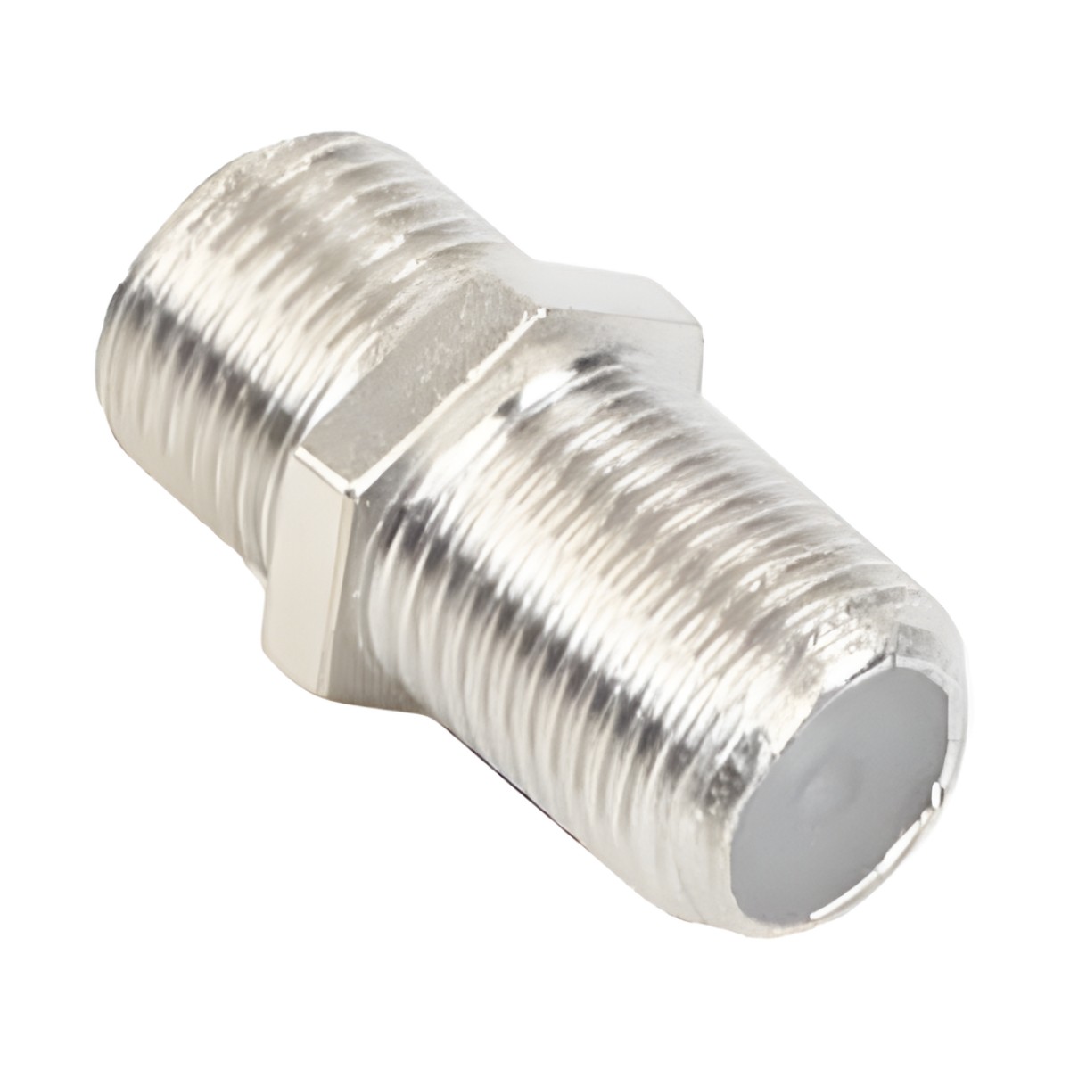 Adaptador Barril para 75 Ohm, de Conector F Hembra a F Hembra, Níquel/ Estaño/ Polietileno.