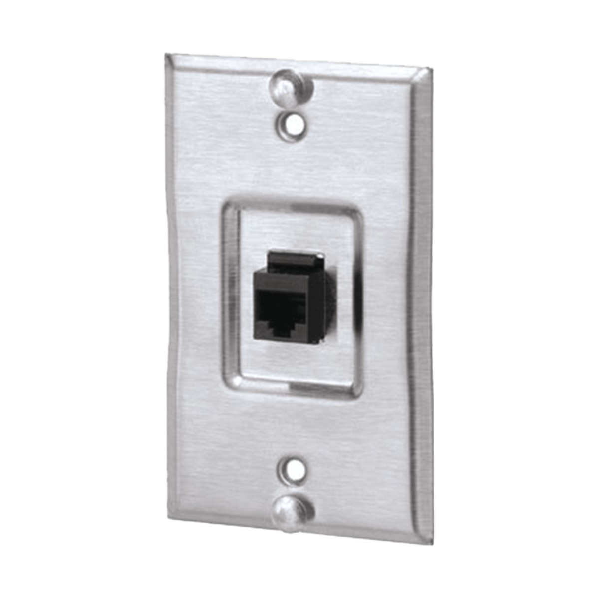 Placa de Pared Telefónica, Salida de 1 Puerto Keystone, Con Jack Cat5e Estilo TP, de Acero Inoxidable