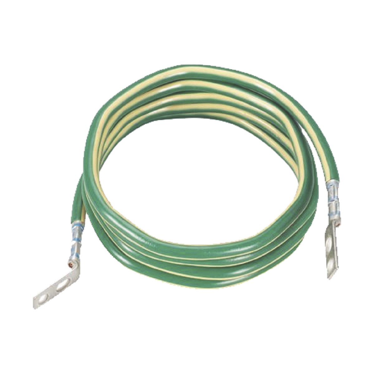 Jumper para Aterrizar Equipos, 6 AWG, con Terminal Doblada a 45 Grados, Para Conexión a Tierra y Terminal Recta Para Equipos, 1.8m de Largo