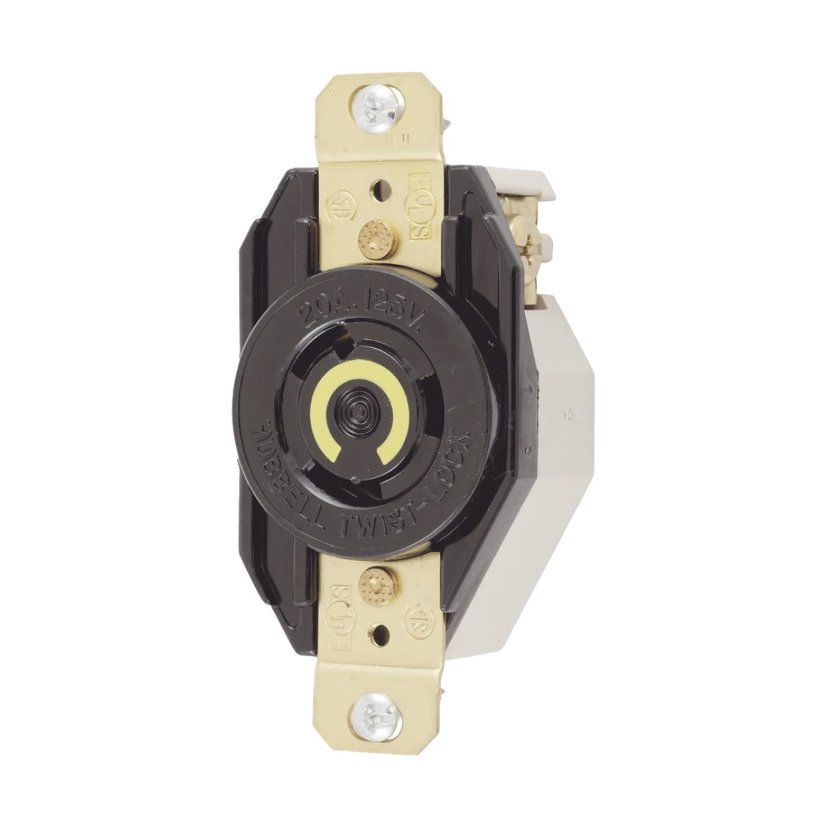 Receptáculo de Media Vuelta Industrial para Empotrar de 20 A 125 V CA 2 Polos 3 Hilos (NEMA L5-20R)