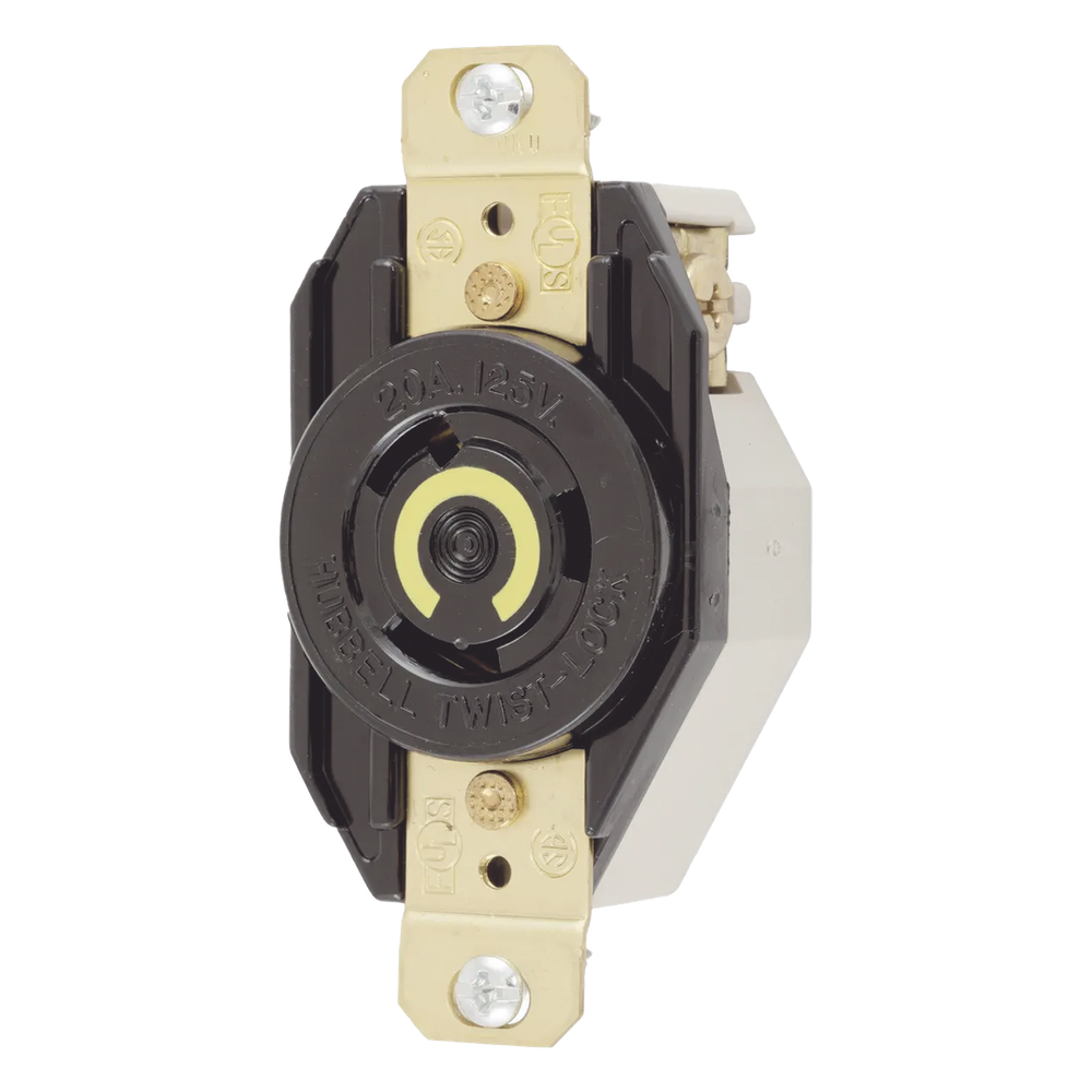 Receptáculo de Media Vuelta Industrial para Empotrar de 20 A 125 V CA 2 Polos 3 Hilos (NEMA L5-20R)