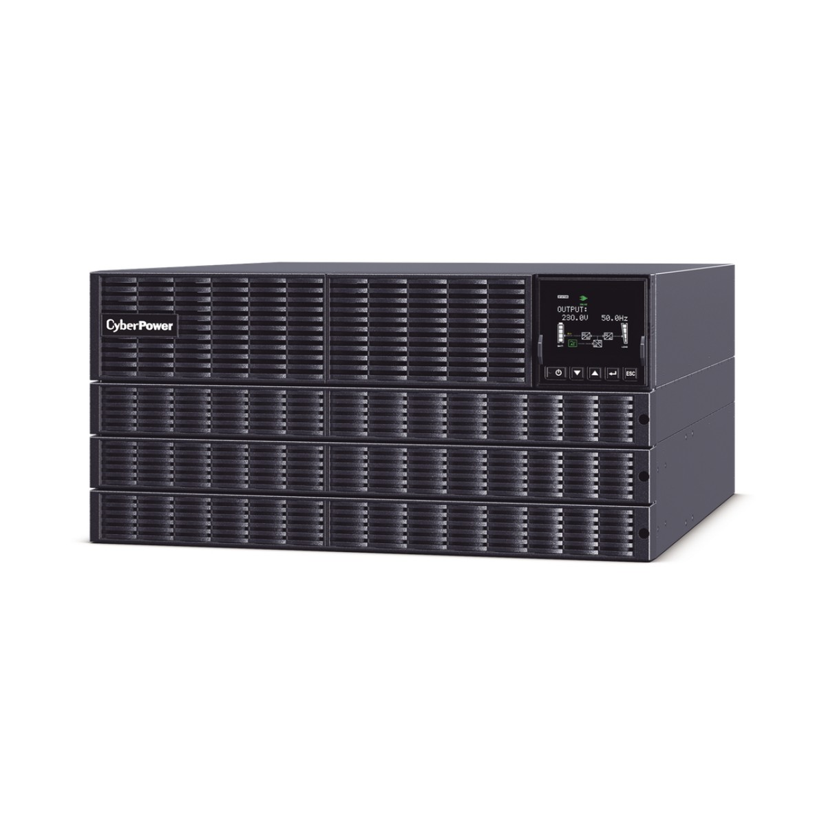 UPS de 10000 VA/10000 W, Online Doble Conversión, 200 - 240 Vac de Entrada, 200 - 240 Vac de Salida, Terminal Hardwired, Onda Senoidal Pura, Torre o Rack de 6 UR, Con 3 Tomas NEMA L6-30R