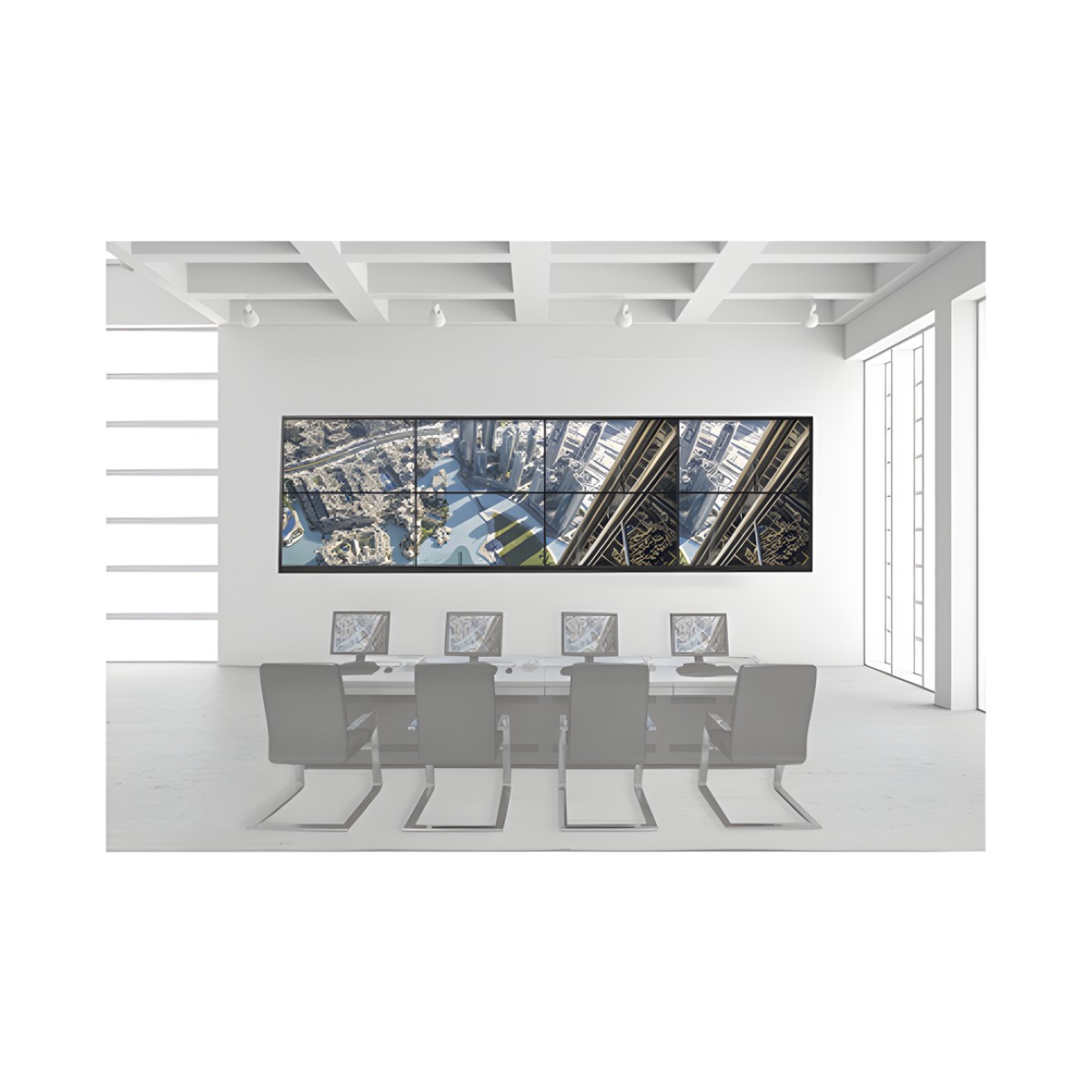 Kit Videowall 4x2 / Incluye 8 Pantallas de 55" / Decoder / Base de Pared