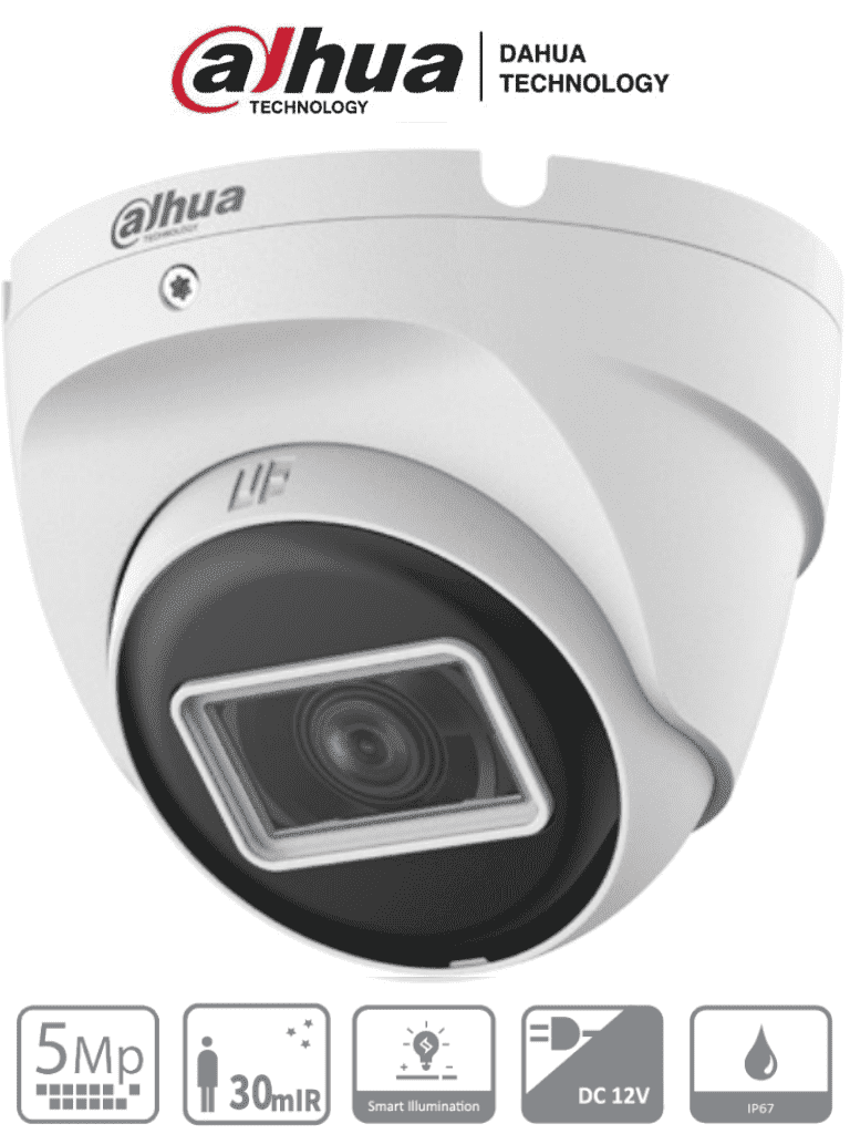 DAHUA HAC-T2A51N-U-28-S2 - Camara Domo de 5 Megapixeles/106 Grados de Apertura/ Metalica/ Lente de 2.8 mm/ IR de 30 Metros/ Soporta: CVI, AHD, TVI y CVBS/ #PCQ3