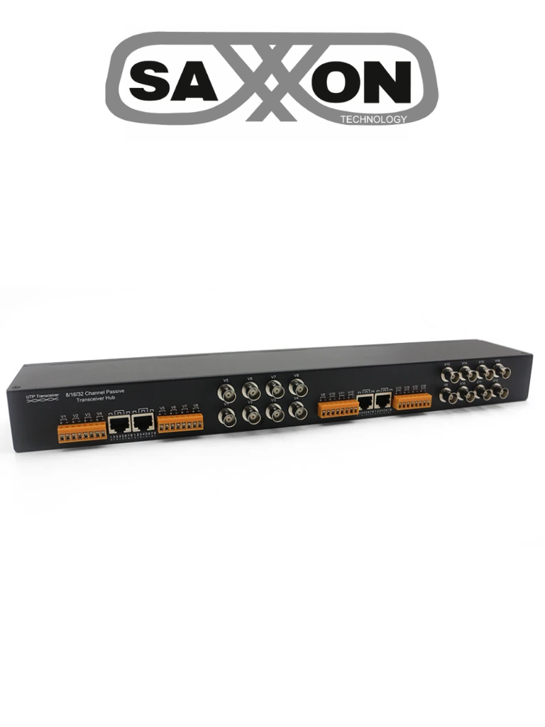 SAXXON VBMC-01 - Transceptor pasivo de 16 canales, soporta resolución hasta 4K a 150m, HDCVI/TVI/AHD/CVBS, 720p a 350m, 1080p a 200m, 4MP a 200m