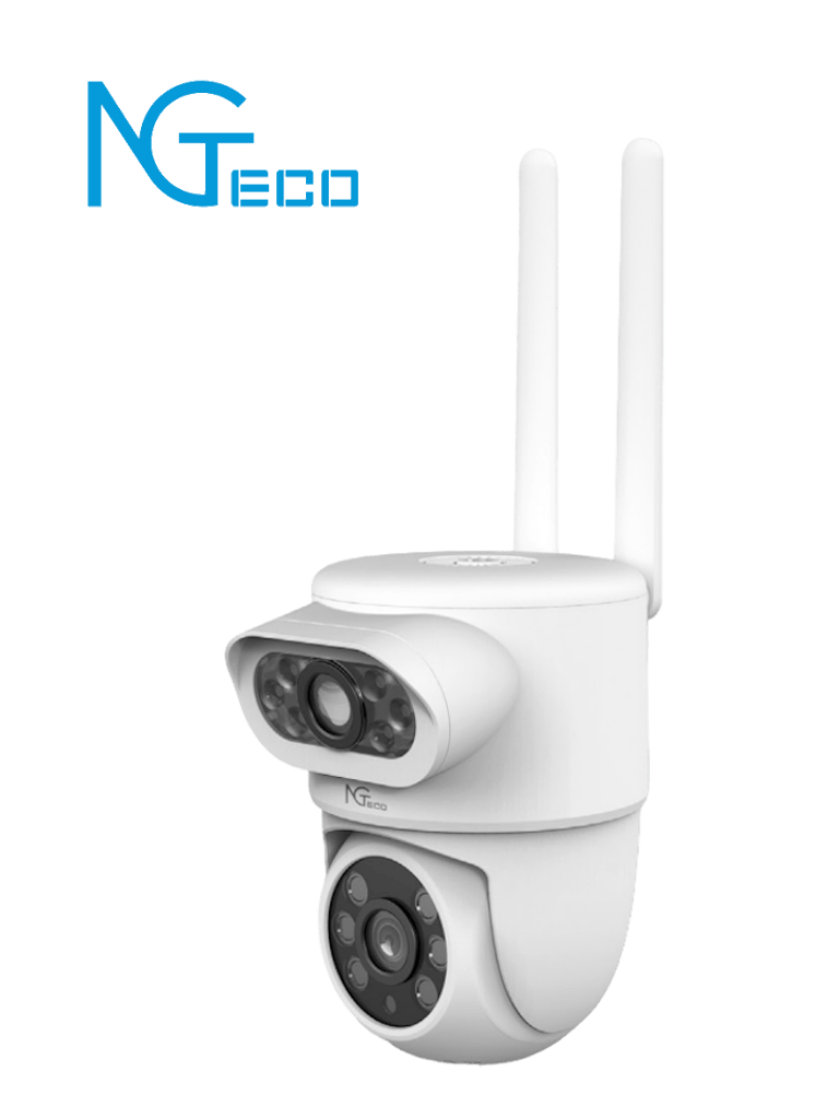 NGTECO NGSH01C8AN- Cámara PTZ WiFi , 4MP , Lente Dual , Monitoreo 2 Áreas , Detección Humana , Audio 2 Vías ,Paneo y Tildeo ,Almacenamiento Local y en la Nube #MÁSGAS #MAY1