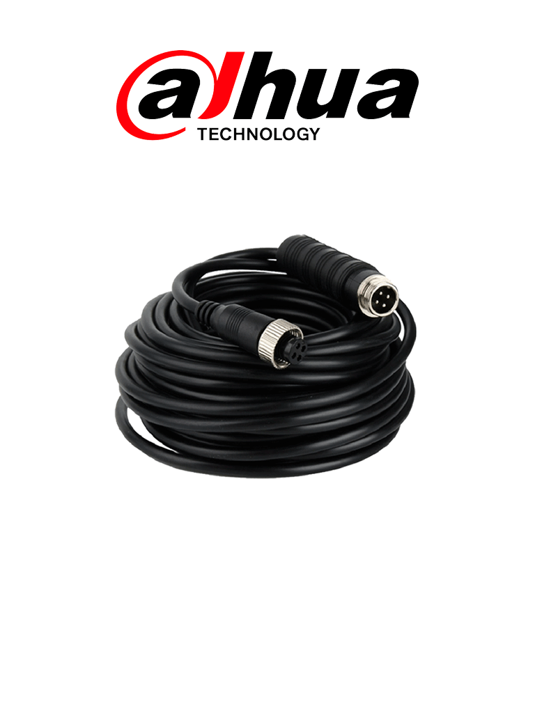 DAHUA MCNU-GXF4-GXM4-6 - Cable extensor tipo aviación de 6 Metros/ Para transmisión de video y audio analogico/ Conectores M12 hembra a M12 macho/ 4 Pines/ Especial para DVR Movil/