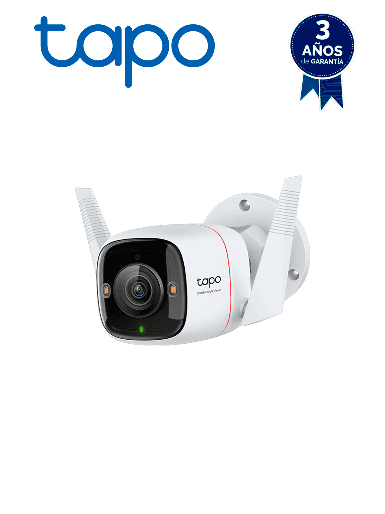 TP-LINK - TAPO C325WB - Cámara WIFI para exterior, 2K, Color Pro 24/7, Lente Super Apertura F1.0 , Detección persona, animal y Vehículo, soporta 512GB Micro SD #1XT2