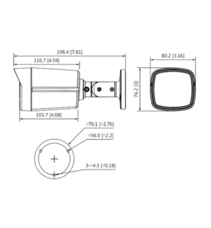 Camara Bullet de 2 Megapixeles/ Super Adapt/ Lente de 2.8 mm/ 107 Grados - Image 3