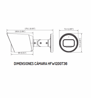 Camara Bullet de 2 Megapixeles/ Lente Fijo de 3.6mm/ 83 Grados - Image 2
