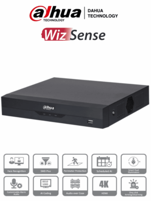 DVR 4k de 4 Canales y 4 IP o hasta 8 IP. Equipado con WizSense