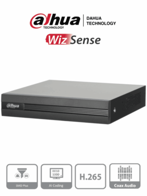DVR de 8 canales 5MP Lite con WizSense y H.265+. Soporta 8 canales + 4 IP