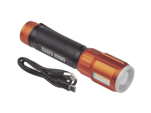 Linterna LED Portátil Recargable 500 Lúmenes con Luz Frontal y Lateral de Trabajo. Lámpara con tapa de Extremo con Imán, USB-C