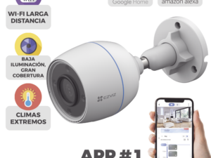 Bala WiFi / 2  Megapixel / Detección humana / Micrófono Integrado / Micro SD / Excelente Vision Nocturna / Exterior