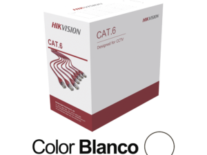 Bobina de Cable UTP 305 Metros (1000 Pies) / Cat 6 (24 AWG) / Color Blanco / PVC (CM) / Uso en Interior / CCA (Cobre con Aluminio) / Aplicaciones de CCTV y Redes de Datos