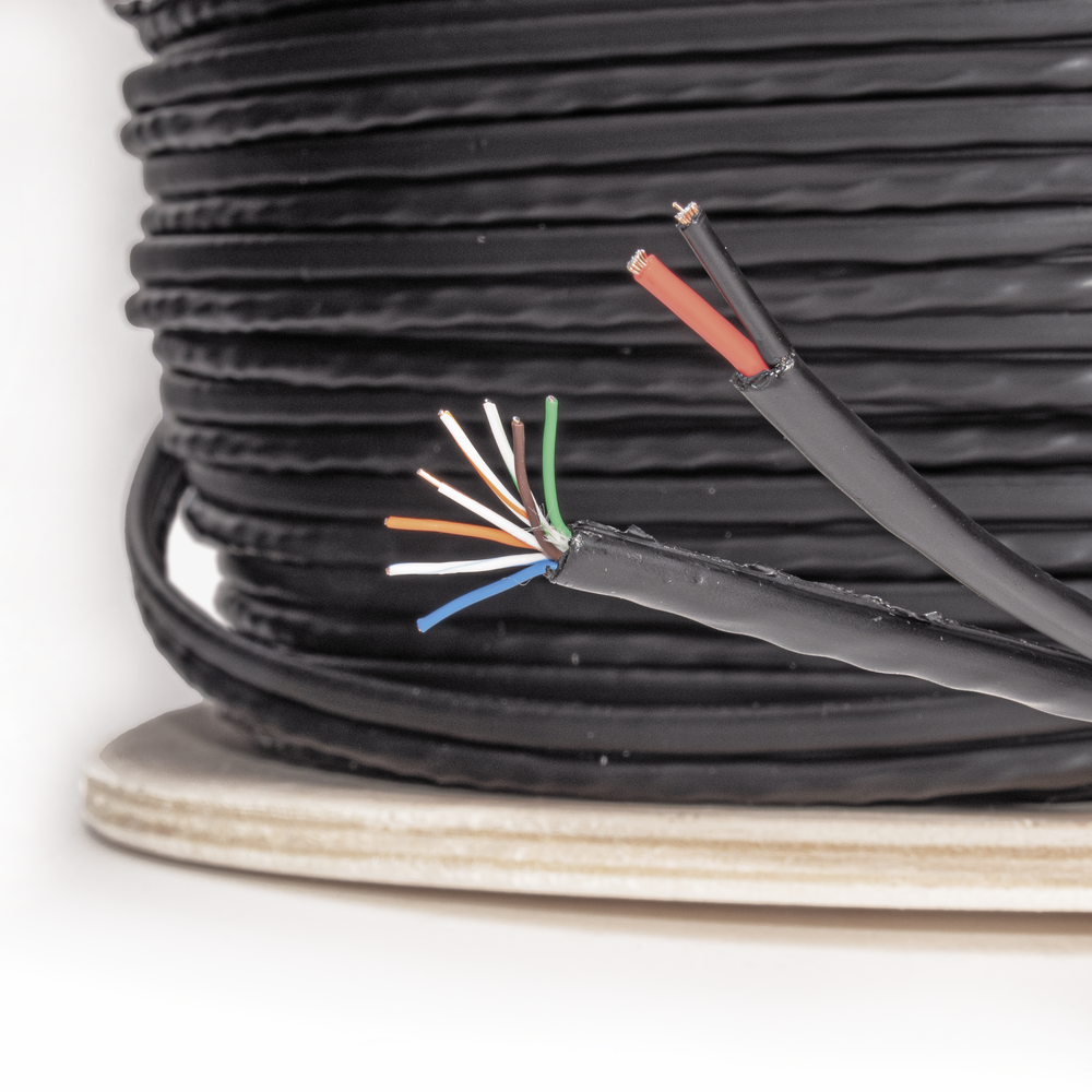 Bobina de Cable Siam�s Cat5e CCA + 2 Cables Gruesos (16 AWG) para Alimentar C�maras M�s Lejos / 305 Metros (1000 Pies) / Instalaci�n en Exterior / Uso Industrial para Climas Extremos - Image 3