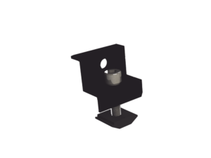 Sujetador final anodizado negro 30 mm y 35 mm para montaje de paneles solares en riel 5 y 8