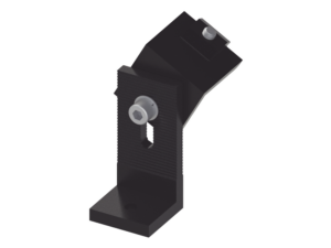 Soporte L para fijación de riel 5 Y 8  en techo de concreto anodizado negro