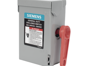 Interruptor de seguridad cerrado de doble ruptura. Interruptor de serie A, 2 polos, 2 hilos sin fusible, uso general.