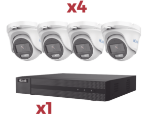 [Kit] DVR 4 Canales TurboHD + 1 Canal IP / 2 Megapixel (1080pLite) / AcuSense Lite / Audio por coaxitron / 1 Bahia de disco duro / 4 Cámaras Metalicas / 2 Megapixel tipo turret / ColorVu Lite + Microfono Integrado