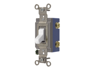 Interruptor de Palanca 15 A 120-277 V CA/ Unipolar / Grado Industrial/ Uso Extra Pesado / Cableado Lateral y Posterior / Color Blanco.