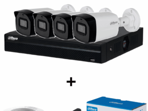 Bundle NVR+4BulletIP -Compra 1 NVR NVR1104HS-P-S3 de 4 Canales y llévate mas 4 cámaras IPC-B1E20  / Bobina de 100 metros/ Caja con 100 Plugs/ Pinza de corte  de Plugs/*No incluye disco duro/ #MiPrimerIP