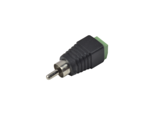 Adaptador RCA Macho Tipo Jack Polarizado / Terminales Tipo Tornillo / Polarizado (+/-) / Recomendado para Video y Audio en Sistemas de Video Vigilancia a 2 Hilos