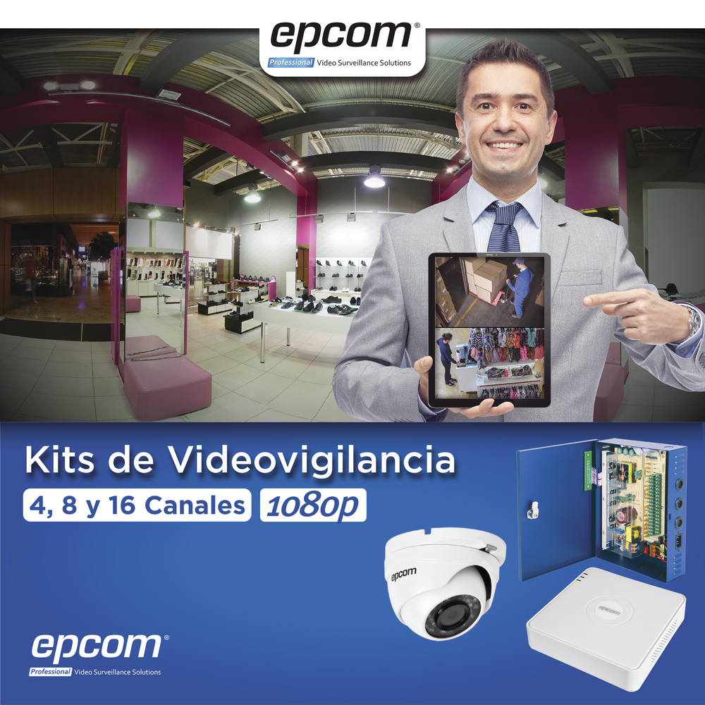 KIT TurboHD 1080p Lite / DVR 16 Canales / 16 Cámaras Eyeball Exterior ( 2.8mm) / Transceptores / Conectores / Fuente de Poder Profesional - Image 2