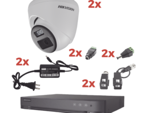 Kit Audio Bidireccional TurboHD 1080p / DVR 4 Canales / 2 Cámaras Eyeball (Exterior) con Bocina y Microfóno Integrado / 2 Fuentes de Poder / Accesorios