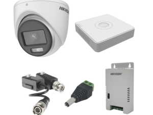 KIT COLORVU TURBOHD 1080pLite / DVR 4 Canales / 4 Cámaras Eyeball (exterior) / Transceptores / Conectores / Fuente de Poder Profesional