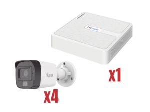Kit IP 4Megapixel / NVR de 4 Canales con 4 Puertos PoE / 4 Cámaras IP Dual light con microfono