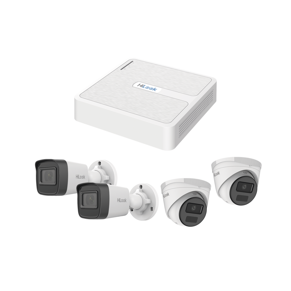 Kit IP 2 Megapixel / NVR de 8 Canales con 8 Puertos PoE / 2 Cámaras IP Bala para Exterior / 2 Cámaras IP Domo para Exterior