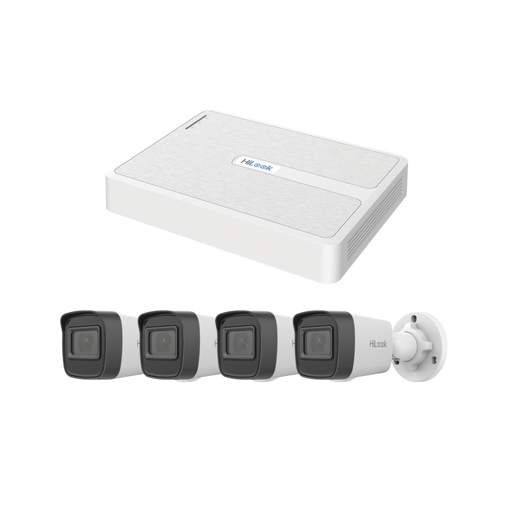 Kit IP 2 Megapixel / NVR de 8 Canales con 8 Puertos PoE / 4 Cámaras IP Bala para Exterior