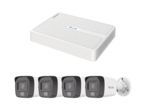 Kit IP 2 Megapixel / NVR de 8 Canales con 8 Puertos PoE / 4 Cámaras IP Bala Dual light para Exterior / Micrófono Integrado