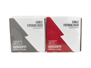 Kit de 2 rollos de 100 metros de cable fotovoltaico de cobre, rojo y negro, calibre 10 AWG (6mm²), Tipo PV,  1000/2000 V y 120°C.