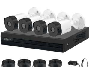 DAHUA KITXVR1B04-I1MP-2.8 - Kit de 4 canales con cámaras B1A11 de 1 MP, lente de 2.8mm y ángulo de visión 93°. Soporta 4 canales más 1 IP o hasta 5 canales IP, tecnología SMD Plus, búsqueda de humanos y vehículos #DAHQ1M #LF #DVM #VolDH