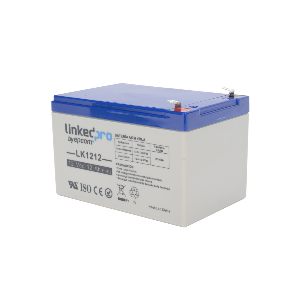 Batería 12 V / 12 Ah / UL / Tecnología AGM / Vida útil promedio de 5 años / Uso en equipo electrónico / Intrusión / Incendio/ Control de acceso / Video Vigilancia / Terminales F1 ( Incluye adaptador F2 ) - Image 3