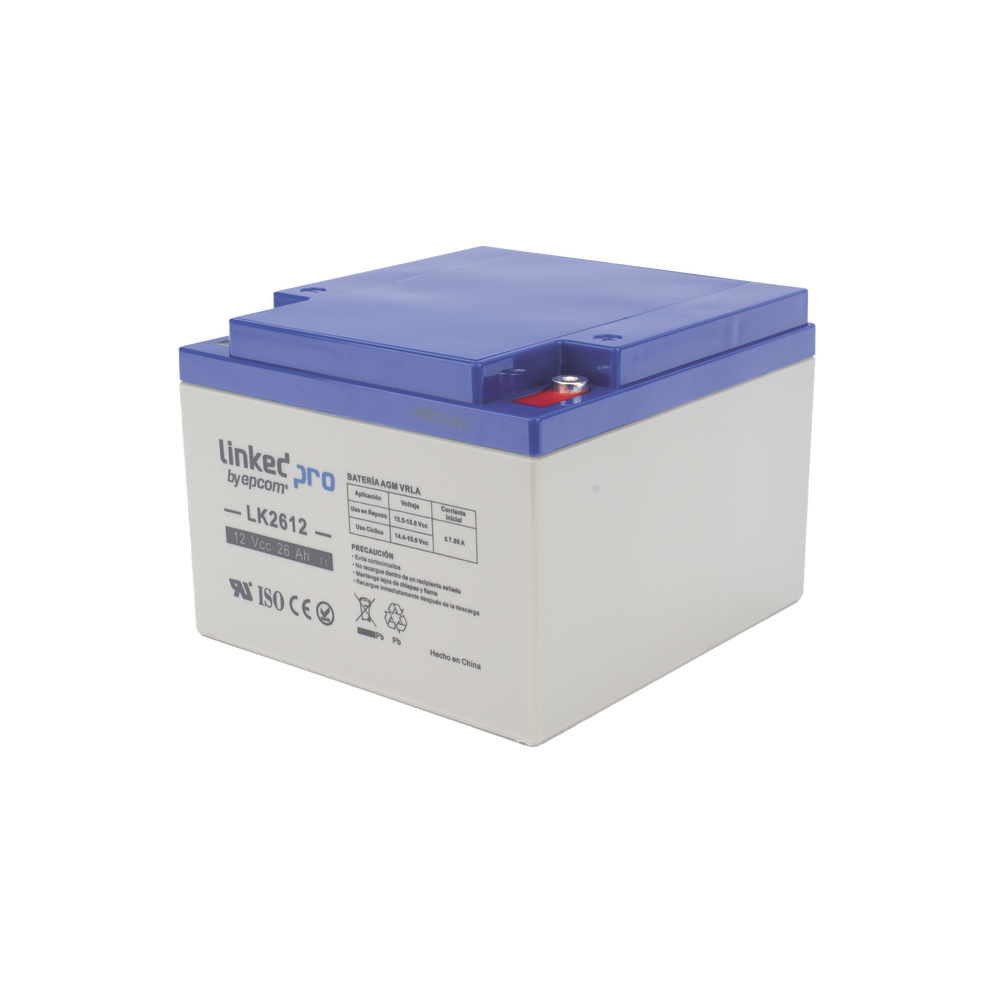 Batería 12 V / 26 Ah / UL / Tecnología AGM / Vida útil promedio de 5 años /Para uso en equipo electrónico, Alarmas de Intrusión / Incendio/ Control de acceso / Video Vigilancia / Terminales M5 - Image 4