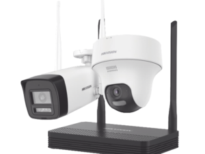Kit IP Inalámbrico 2 Megapíxel / NVS 4 Canales / 1 Cámara Bala Exterior + 1 Cámara Turret Interior con Lente 2.8 mm y Dual Light / Audio Bidireccional (Micrófono y Bocina) / Soporta Micro SD de 512 GB