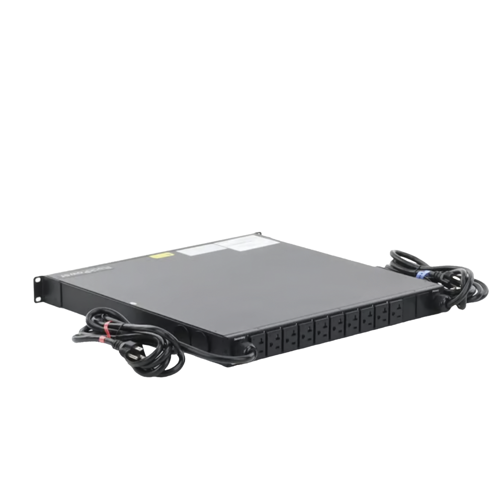 PDU Monitoreable de Transferencia Automática ATS (Fuente Redundante), Con 10 Salidas 5-15R, Enchufes de Entrada NEMA 5-15P, Instalación Horizontal de 19in, 1UR, 15 Amp, 120 Vca - Image 2