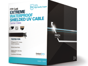 Bobina de Cable de 305 Metros (1000 Pies) Cat6+ Calibre 23 Exterior Blindado Tipo FTP para Climas Extremos, UL, Color Negro