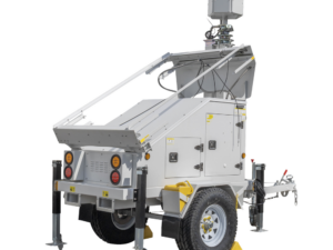 Traila / Remolque con Mástil Retráctil de 7.5 m. para Videovigilancia o Iluminación, con Bases para Instalar Paneles Solares y Baterías (No incluidos)