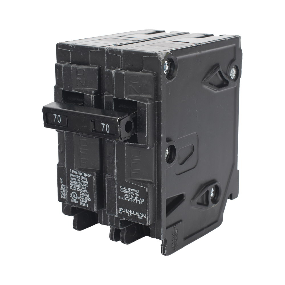 Interruptor automático enchufable tipo QP 2 polos, 70 amp